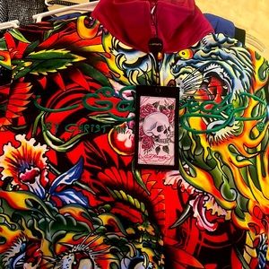 Brand New Ed Hardy -Colorful Jacket With Zipper.